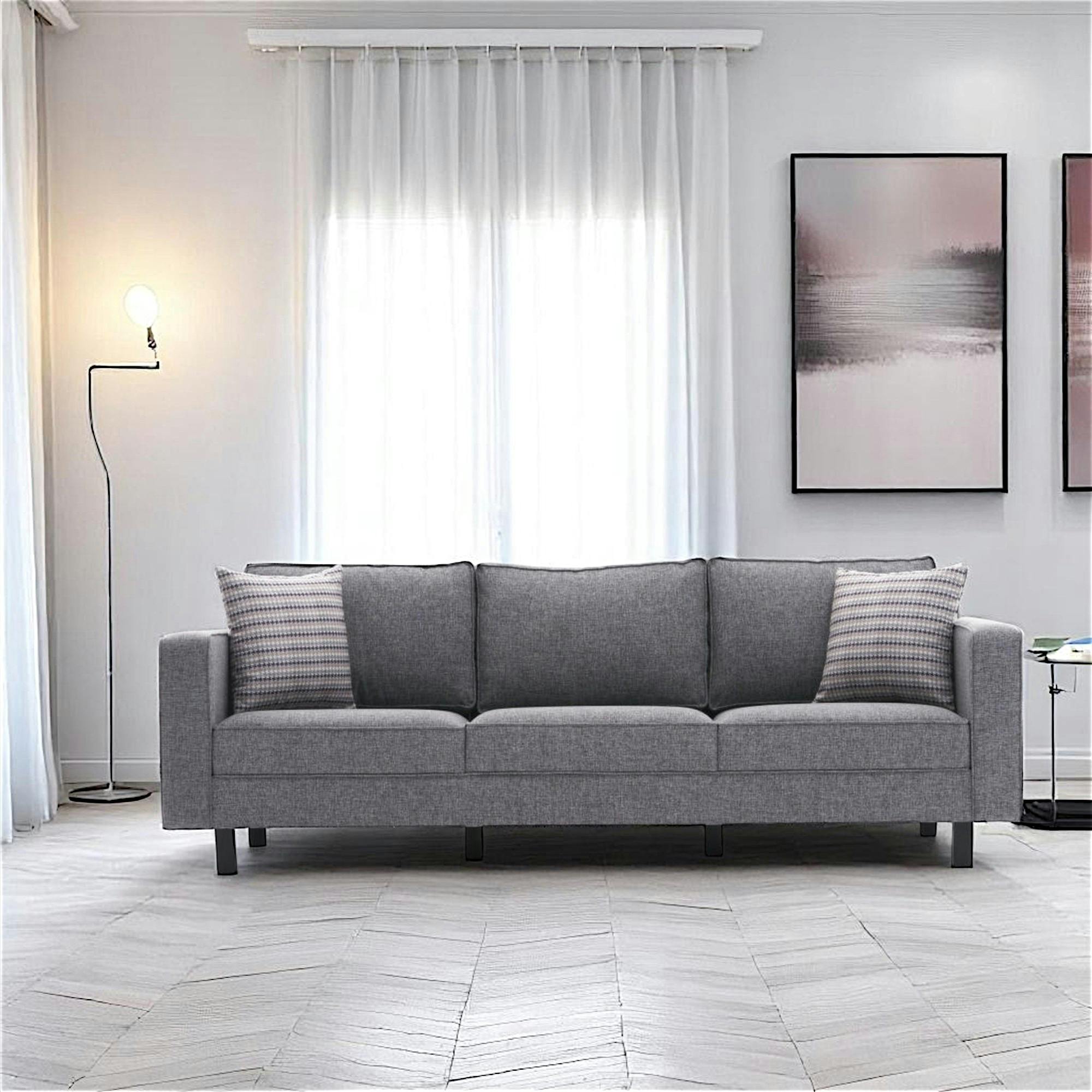 Canapé 3 places gris - pieds droits CORTONA