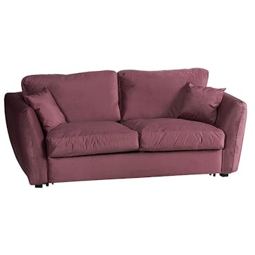  Canapé 3 places rose tissu toucher velours VARSOVIE