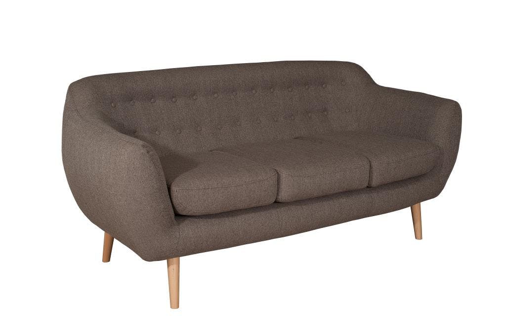 Canapé 3 places Scandinave Tissu Taupe 190x84x86 PABLO