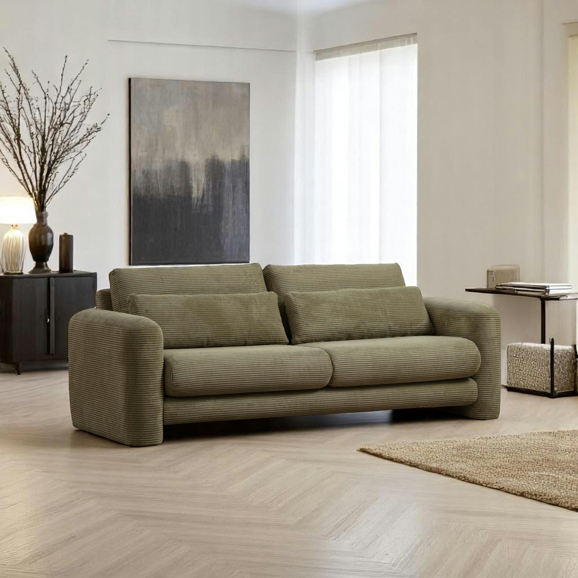 Canapé 3 places vert - forme organique LUCCA