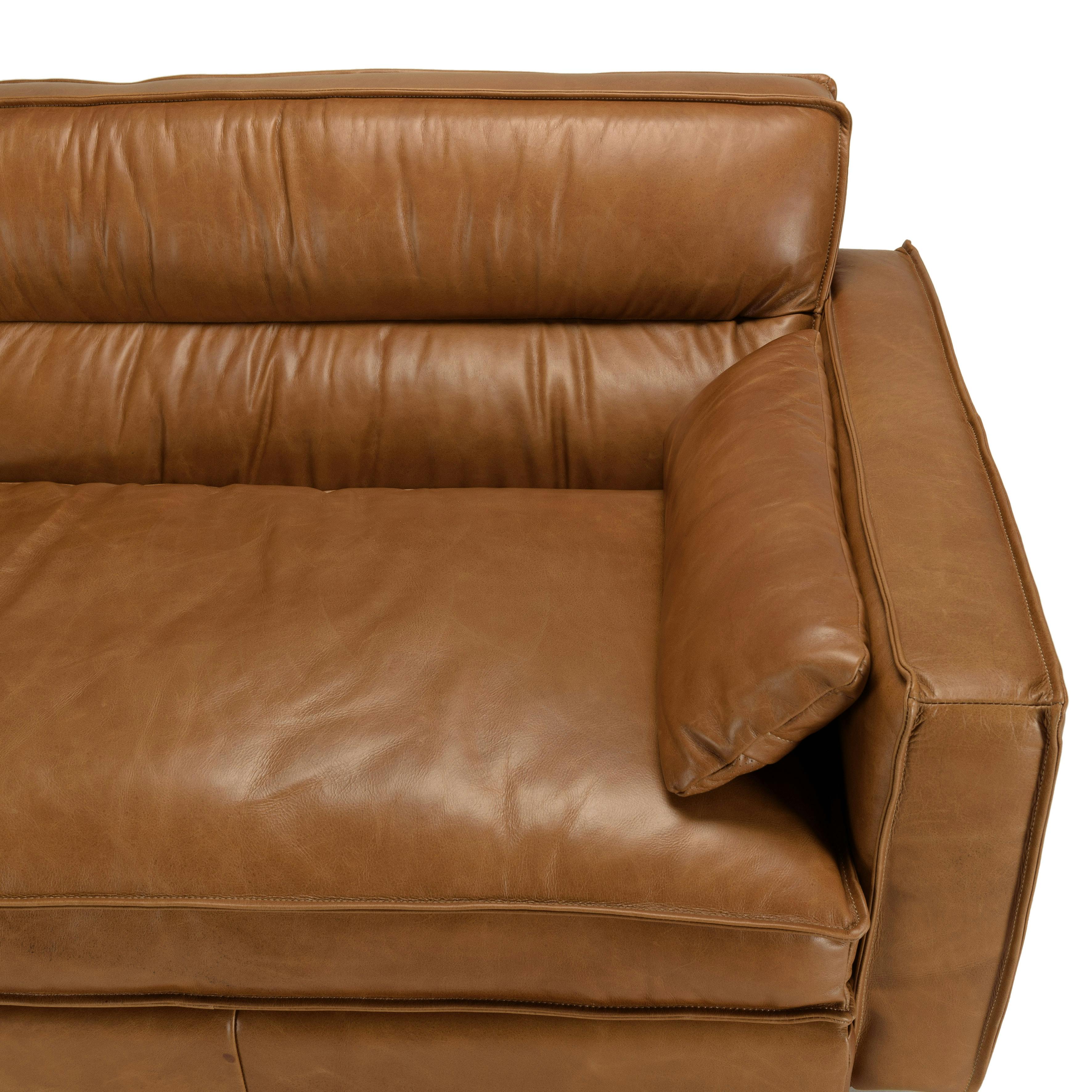 Canapé vintage 3 places en cuir rouge Krieger | Maisons du Monde