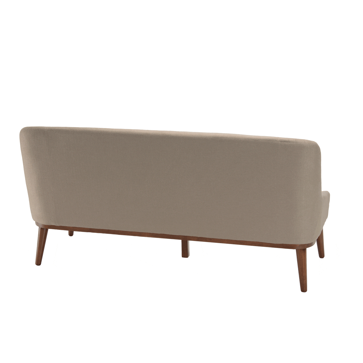 Canapé 2 Places LOEN – Beliani – Tissu Beige, Pieds Noirs – Dossier Uni