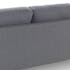 Canapé d'Angle (angle droit) tapissier gris et pieds acier chromé 251,5x93,5/150x80cm TIM
