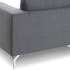 Canapé d'Angle (angle droit) tapissier gris et pieds acier chromé 251,5x93,5/150x80cm TIM