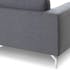 Canapé d'Angle (angle gauche) tapissier gris et pieds acier chromé 251,5x93,5/150x80cm TIM