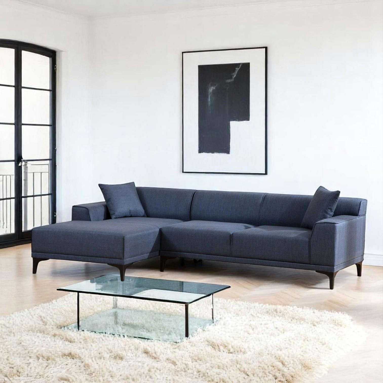 Canapé d'angle bleu - côté gauche ORSAY