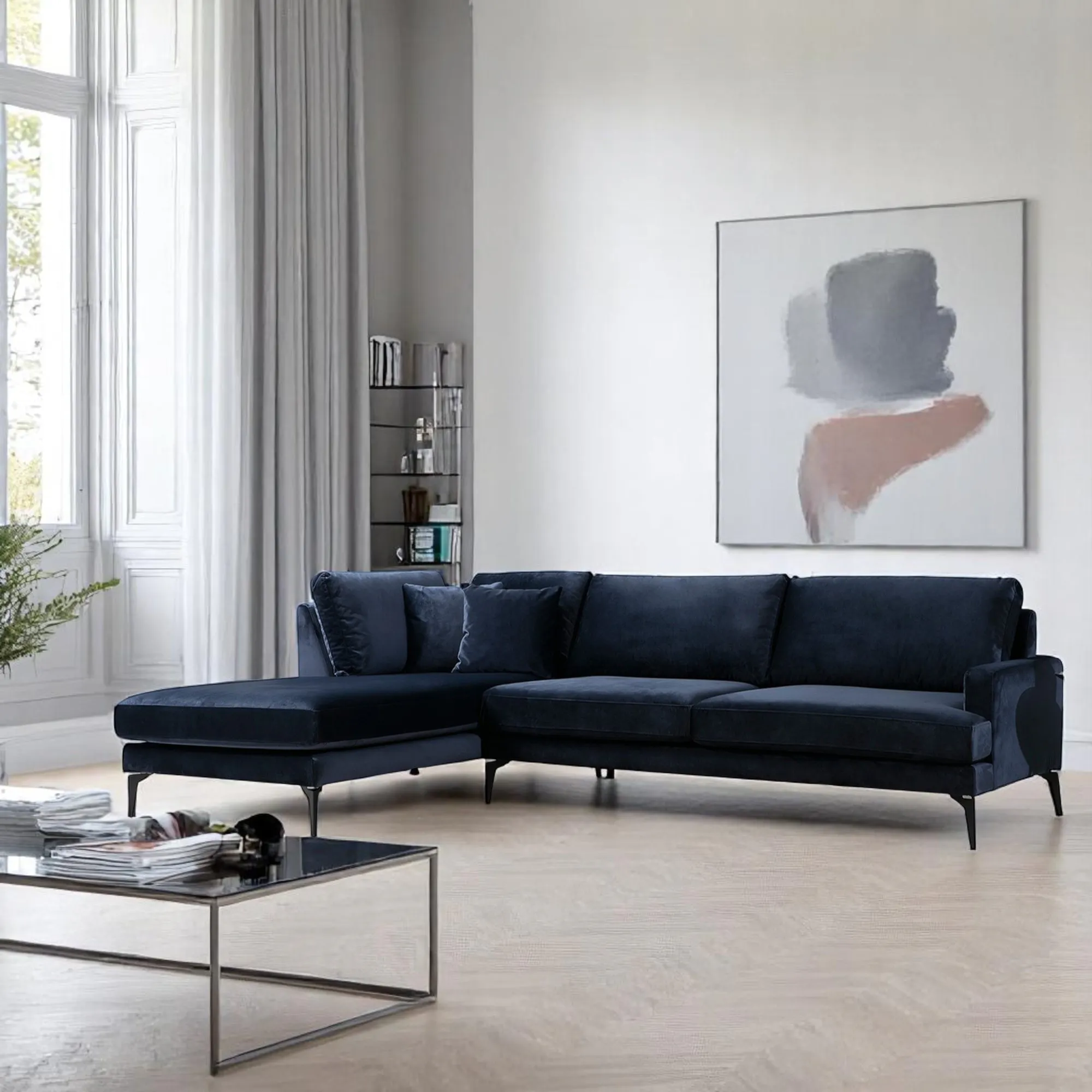 Canape D Angle Bleu