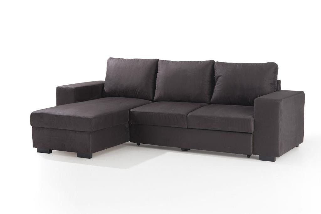 Canapé d'angle convertible microfibres anthracite VERONIQUE