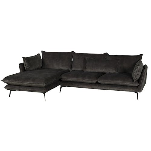 Canapé d'angle gauche gris MALMOE