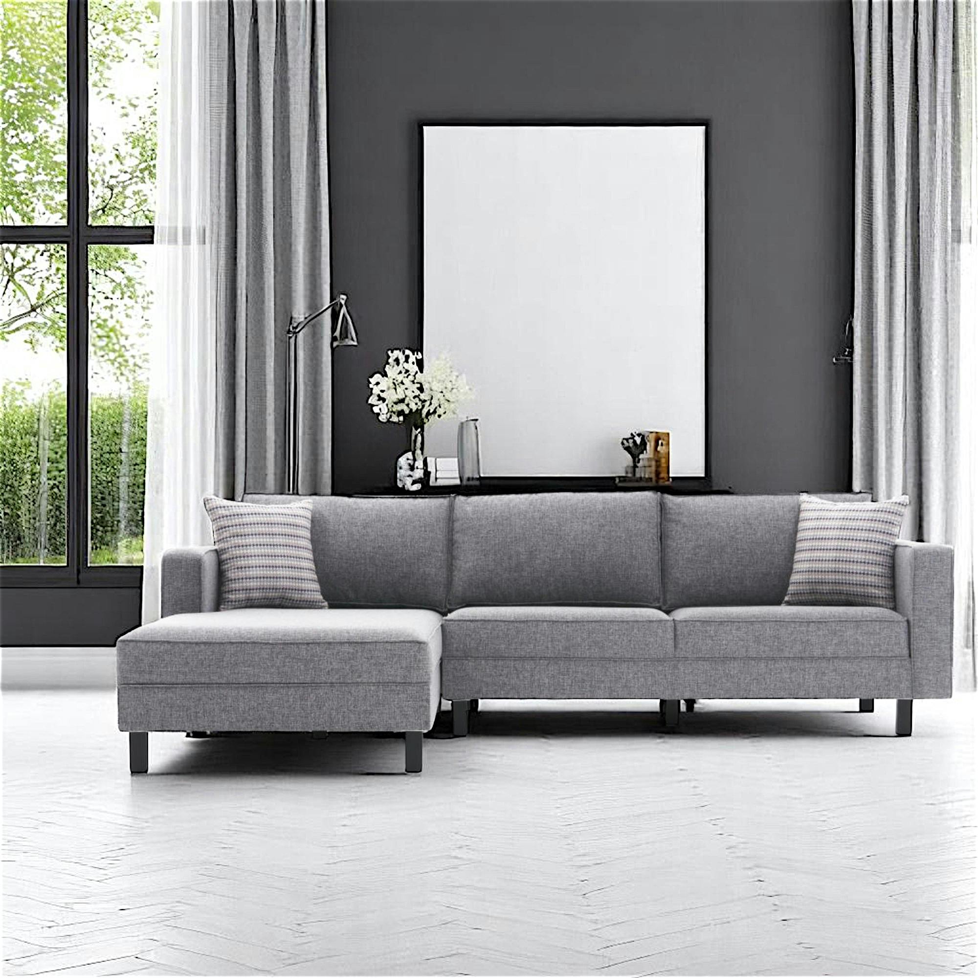 Canapé d'angle gris - côté gauche CORTONA