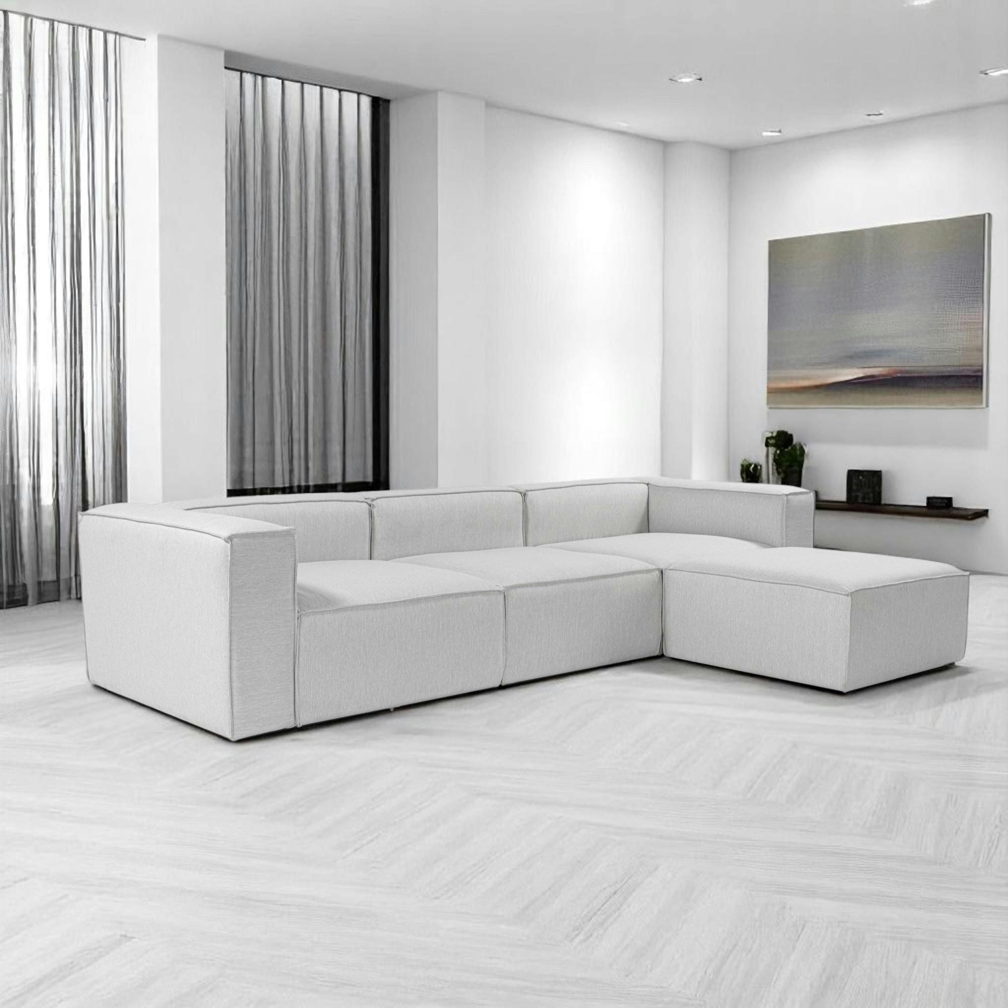 Canapé d'angle modulable gris - côté droit SPELLO