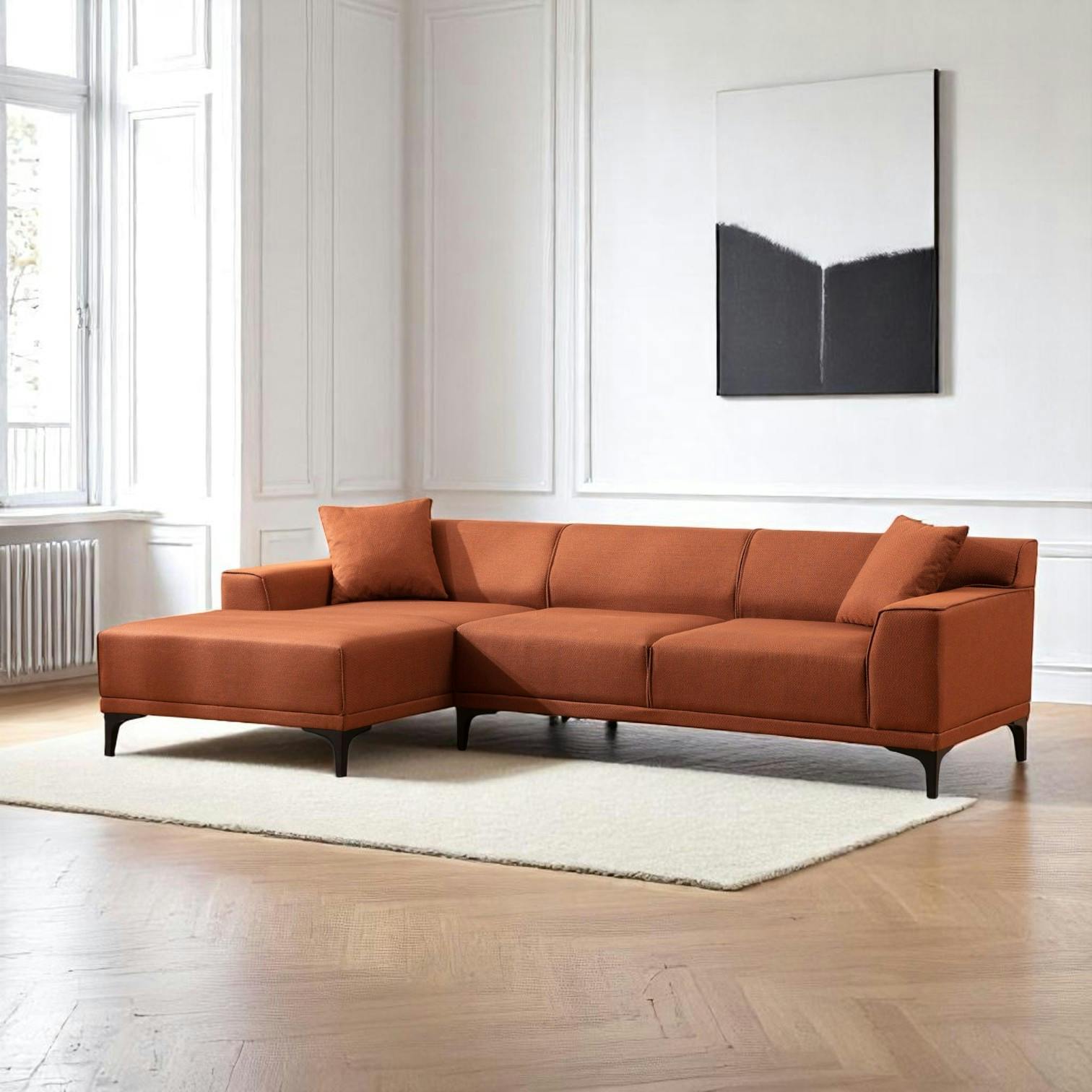 Canapé d'angle rouille - côté gauche ORSAY