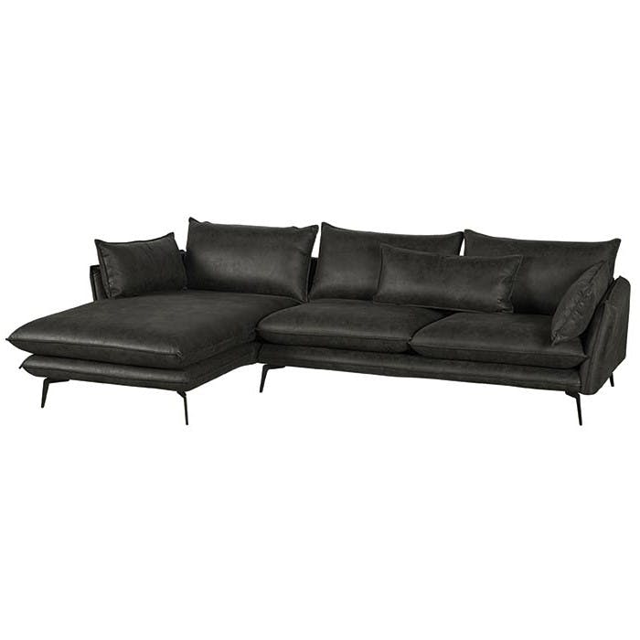 Canapé d'angle gauche tissu microfibres MALMOE