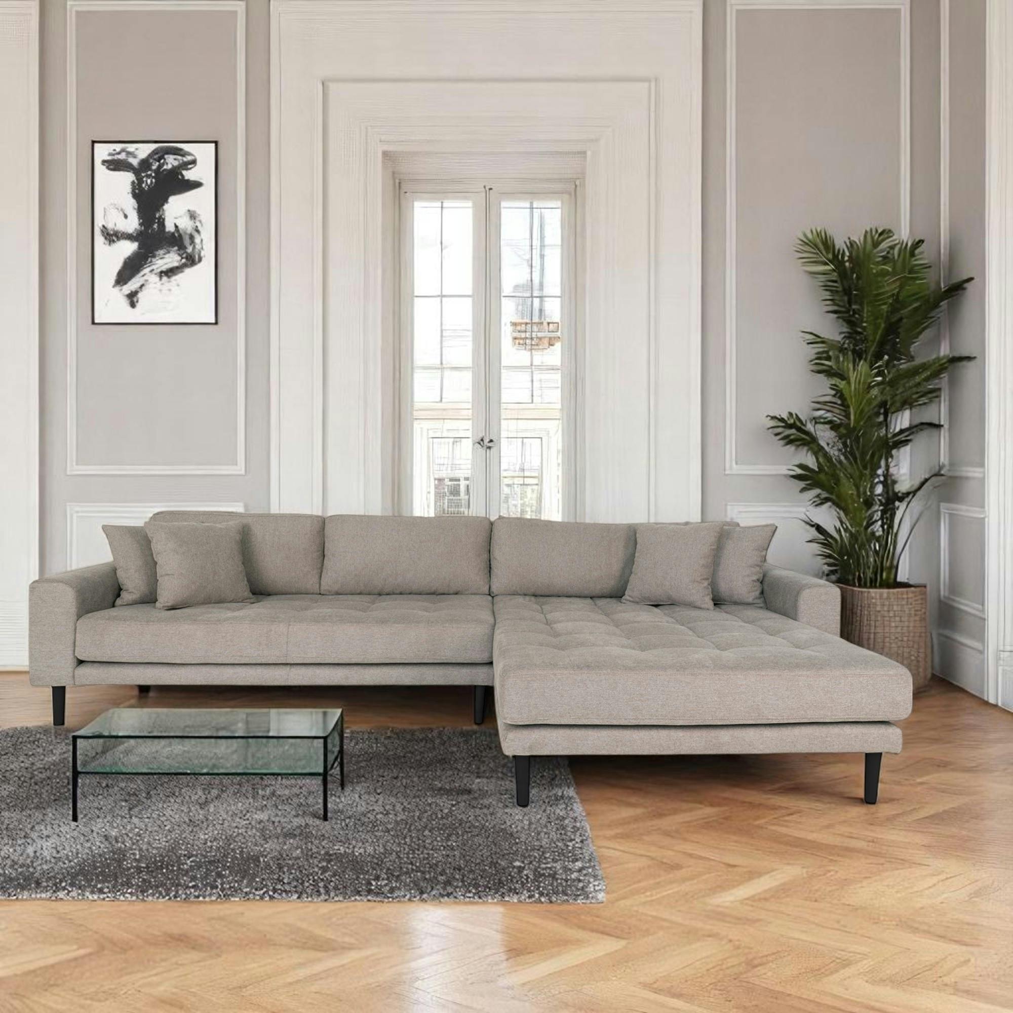Canapé d'angle gris minéral - côté droit, 290 cm ROTTERDAM