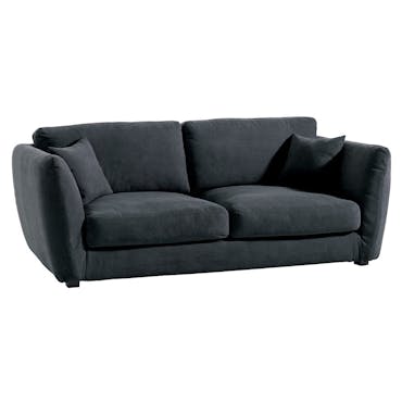Canapé droit 3 places tissu gris foncé Vegas