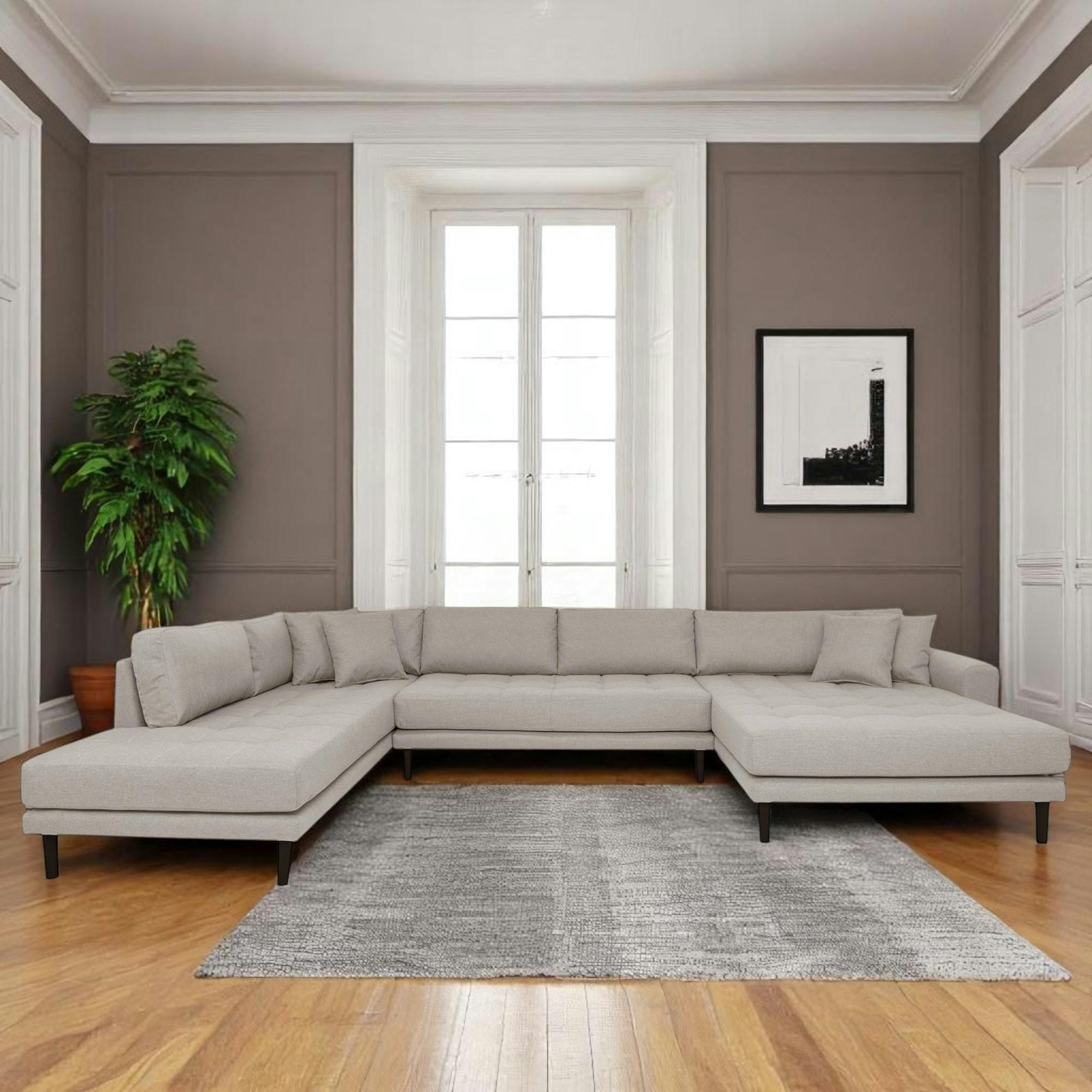 Canapé panoramique gris minéral - côté droit AMSTERDAM