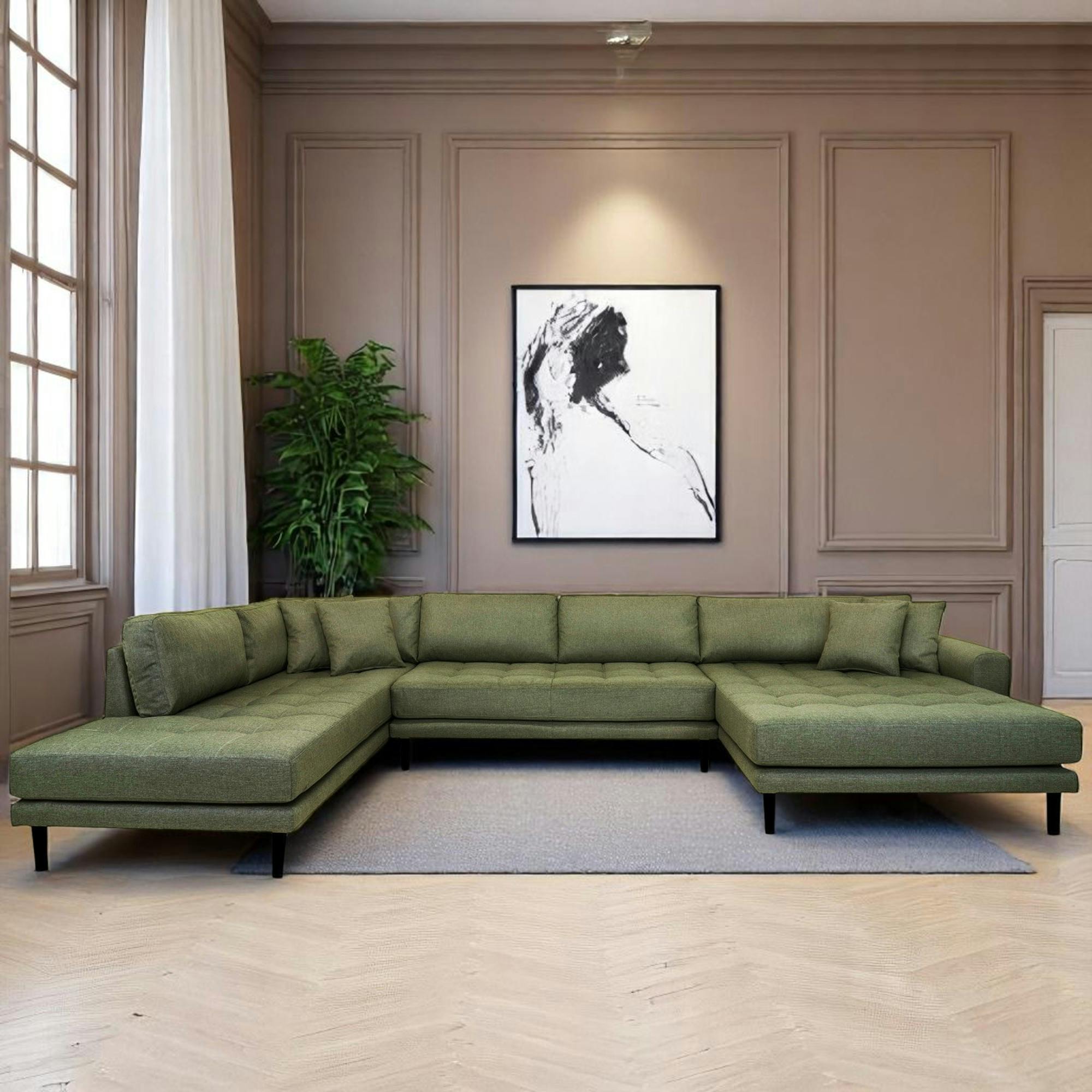 Canapé panoramique vert nature - côté droit AMSTERDAM