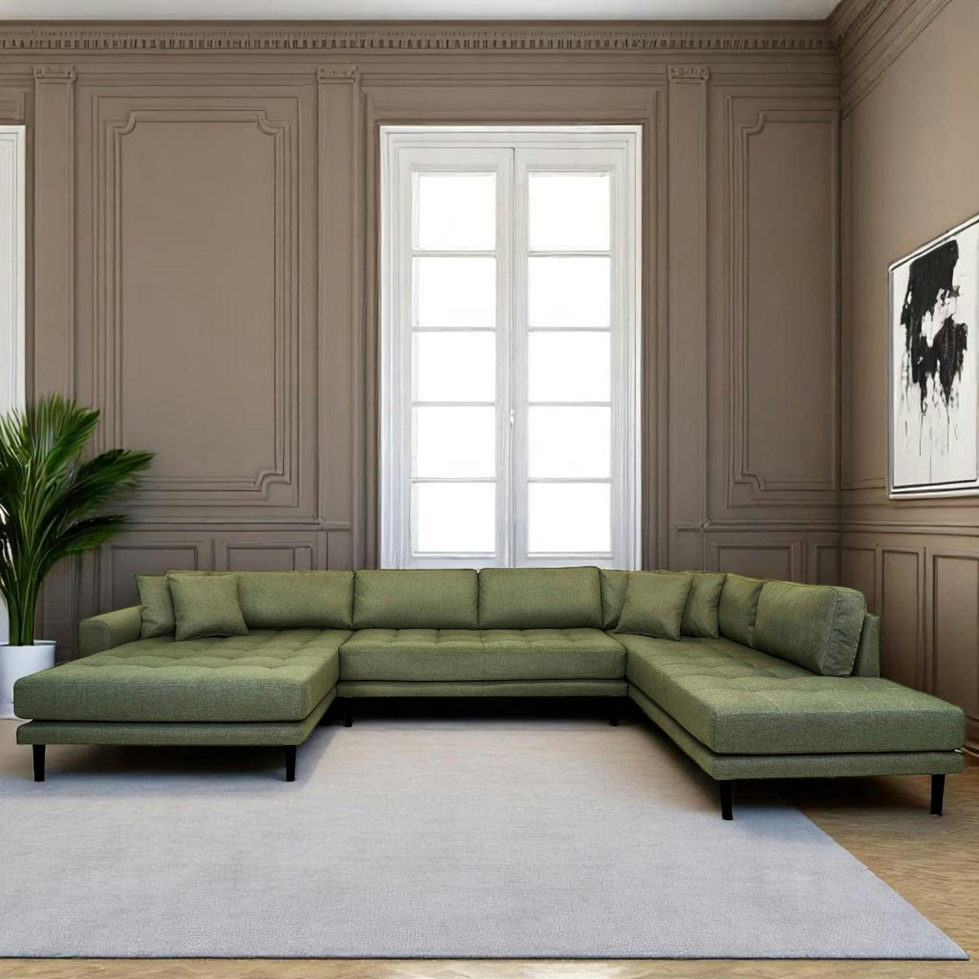 Canapé panoramique vert nature - côté gauche AMSTERDAM