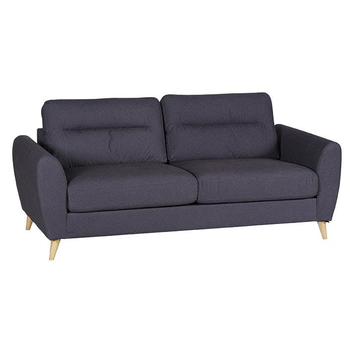 Canapé gris anthracite 3 places toucher velours VARSOVIE