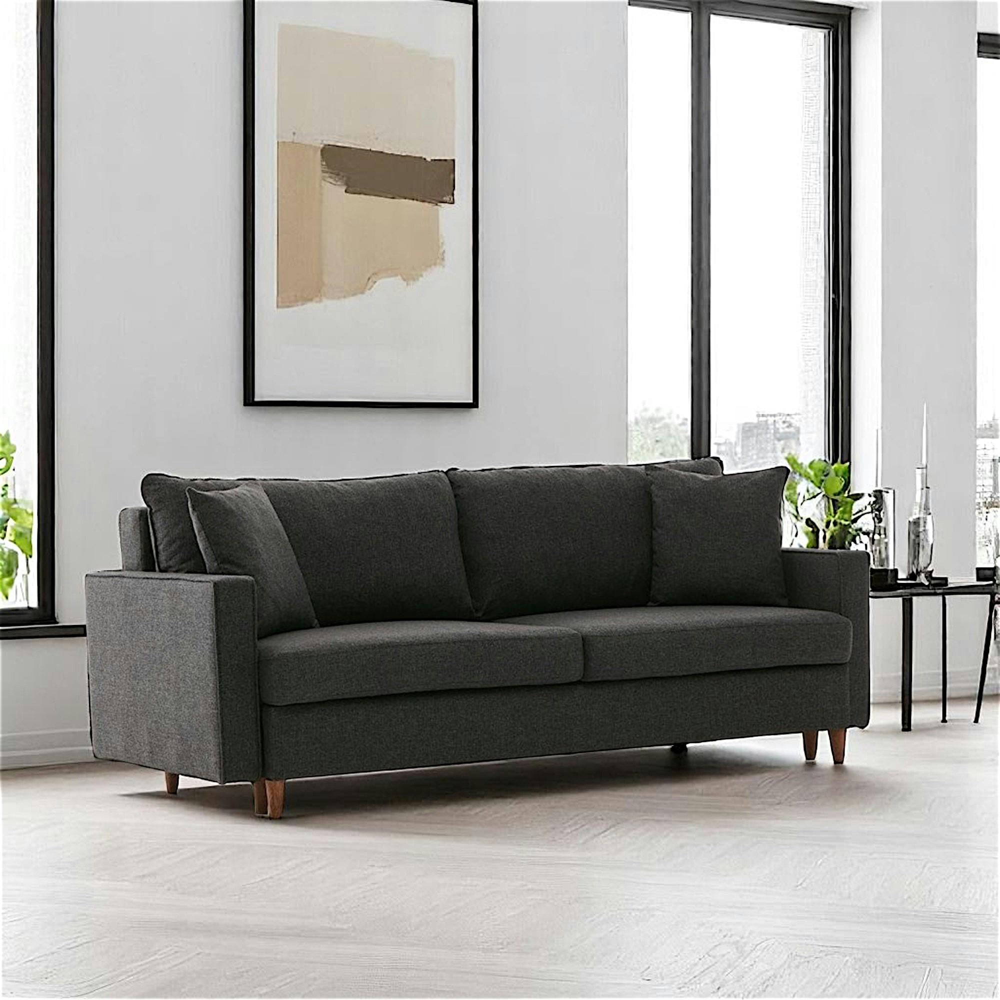 Canapé-lit 3 places anthracite COMO