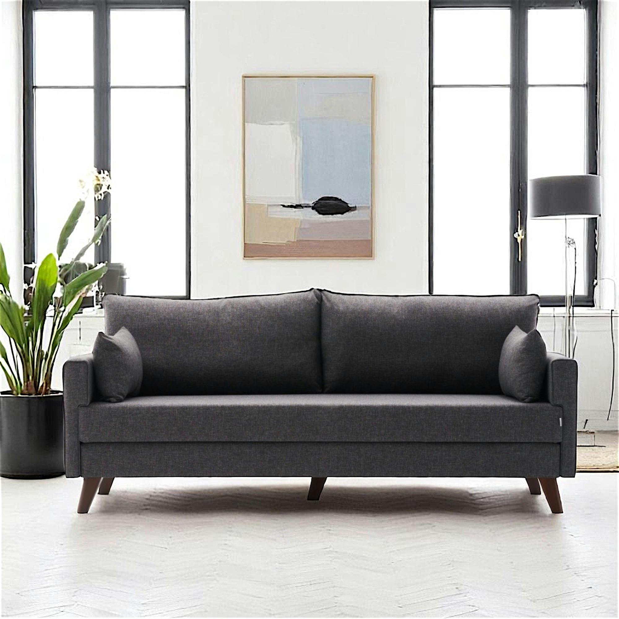 Canapé-lit gris anthracite - dos droit SPLIT