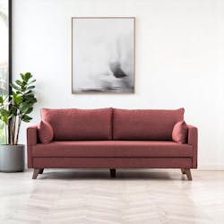 Canapé-lit rouge chiné - dos droit SPLIT