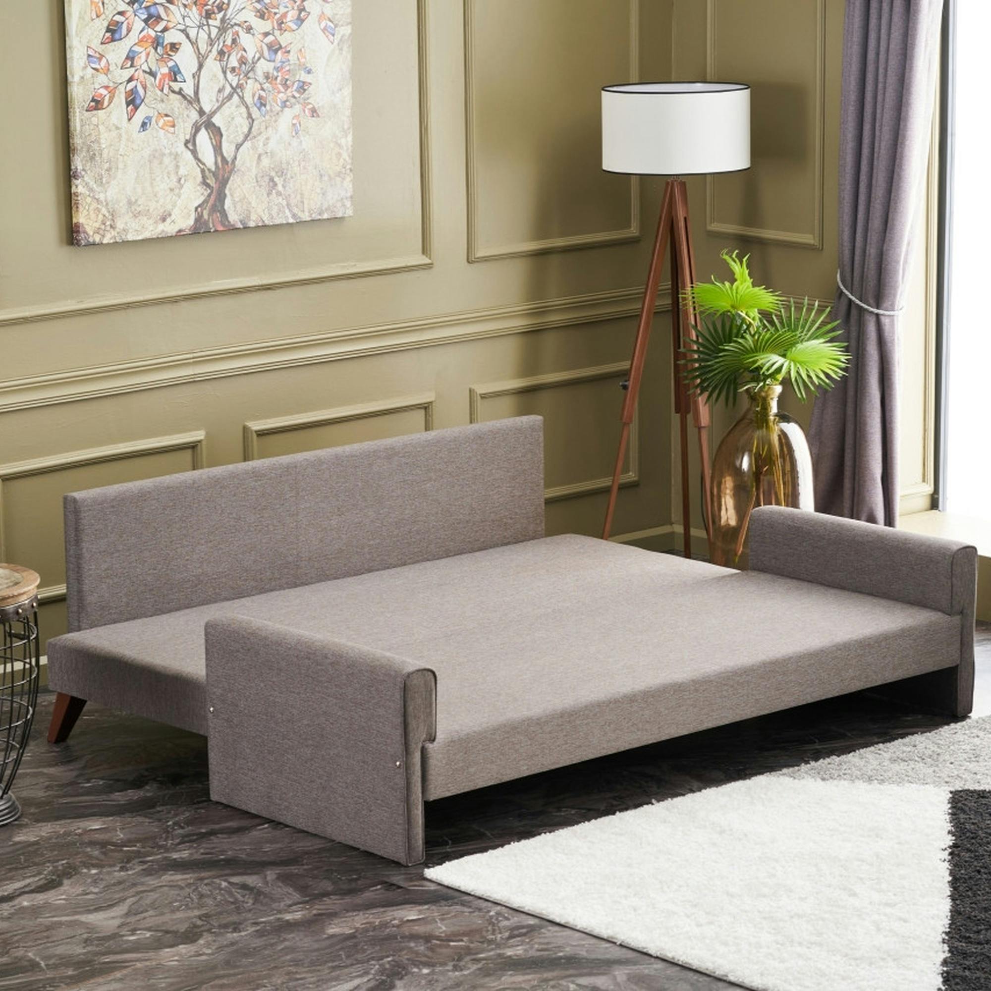 Canapé-lit taupe - dos droit SPLIT