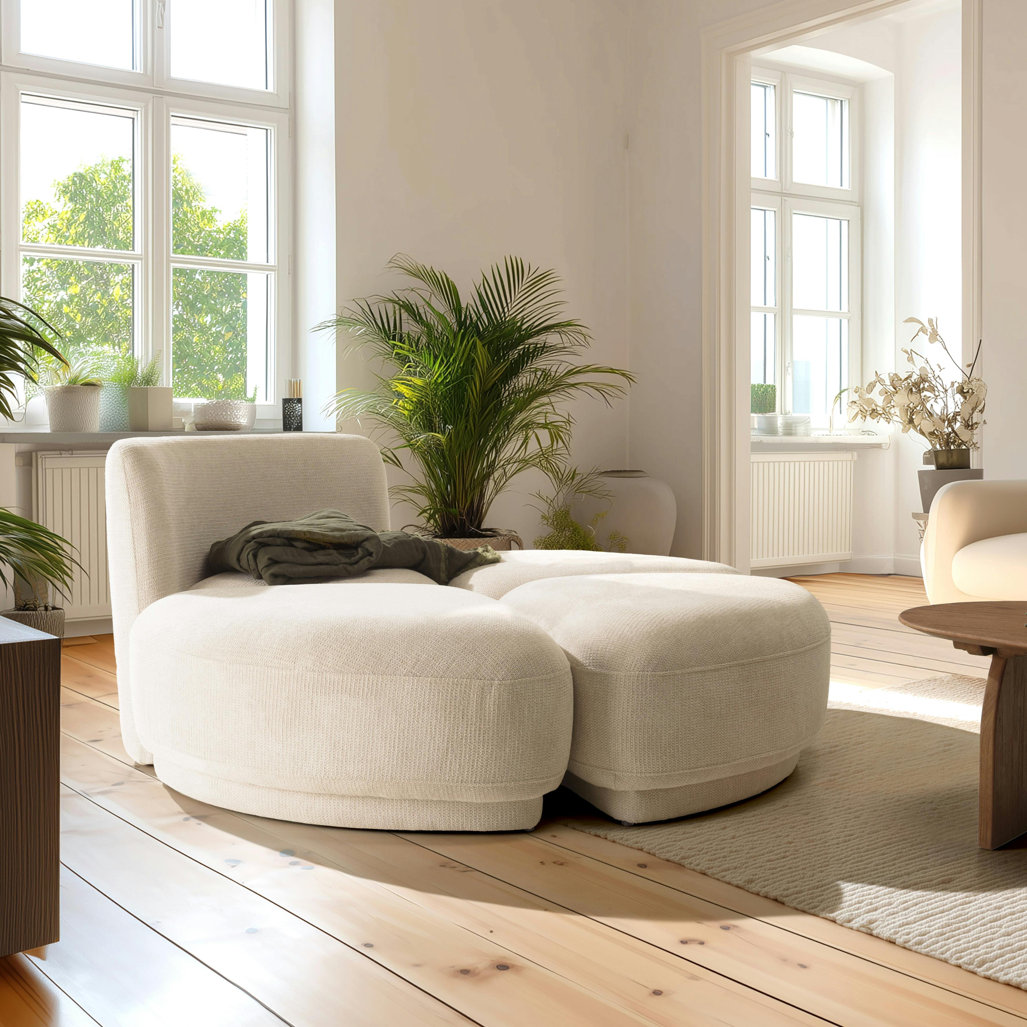 Canapé modulable 1 dossier et 3 poufs COLOMBUS