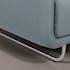 Canapé tapissier 2 places tissu bleu et pieds acier chromé 146,5x88x83cm RUN