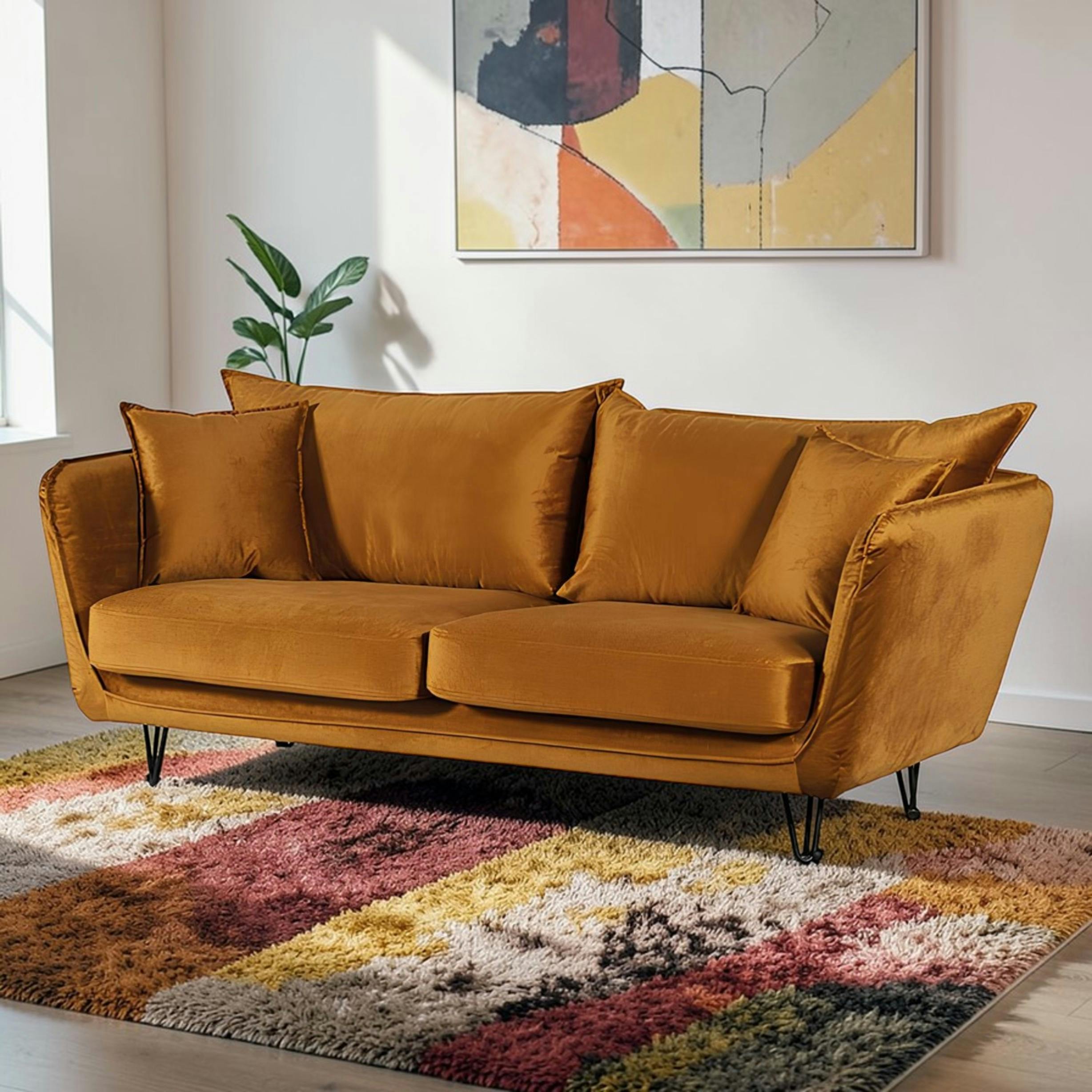 Canapé velours ocre EPIKA