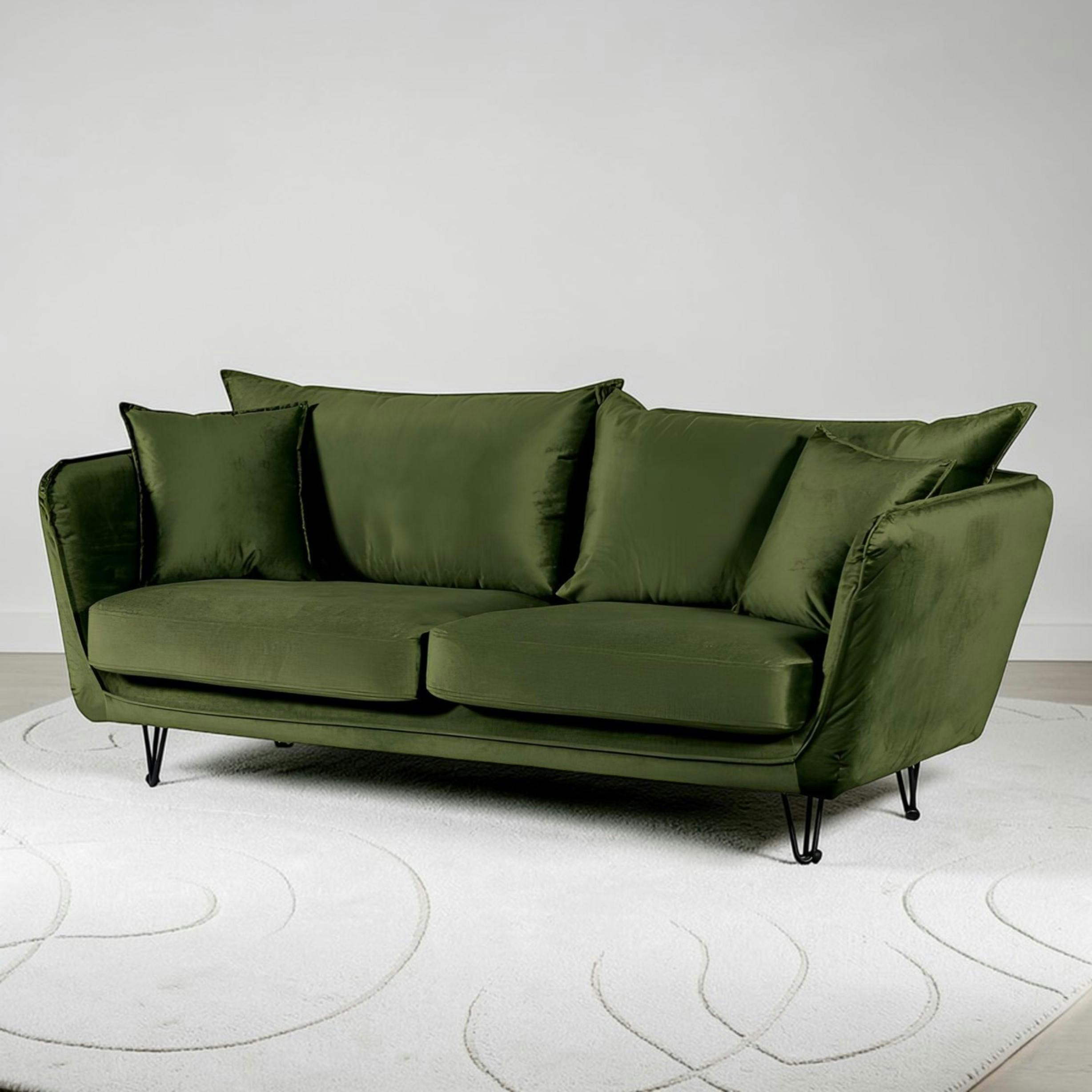 Canapé velours vert kaki EPIKA