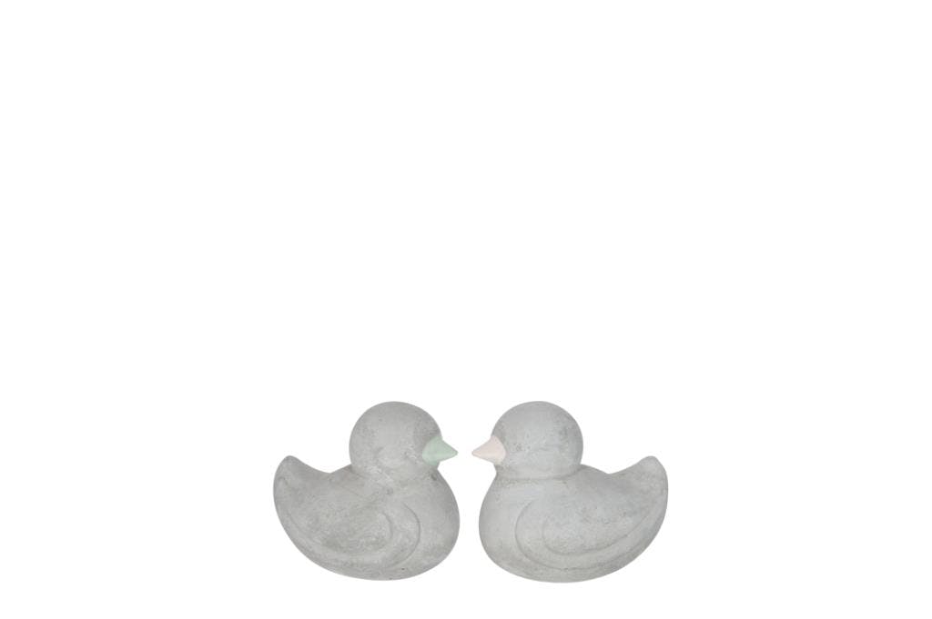 Canard ciment gris menthe rose clair petit modèle 7x6cm (unité)