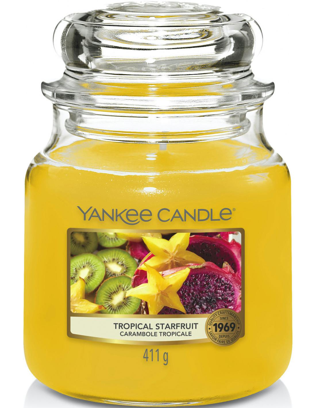 Carambole tropicale bougie parfumée moyenne jarre YANKEE CANDLE