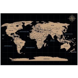 binnen meditatie ballon Carte de monde à gratter 30x20 cm | Plaques messages | Pier Import