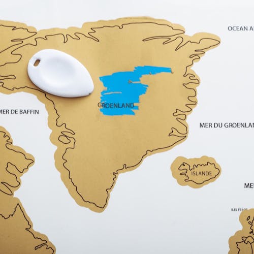 Carte du Monde à Gratter Blanche Et Dorée