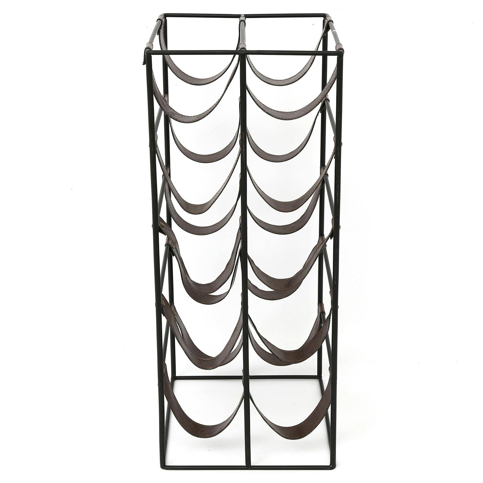 Casier à bouteilles en métal et simili H50cm