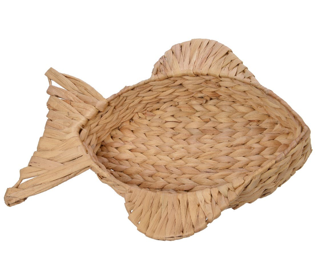 Centre de table forme poisson en fibres naturelles