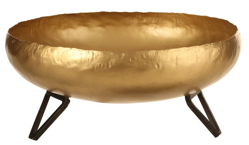 Centre de table métal doré sur pied D 36 cm