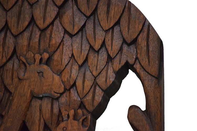 Chaise à palabre bois sculptée Girafe 72CM