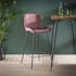 Chaise bar en velours rose velvet MELBOURNE (lot de 2)