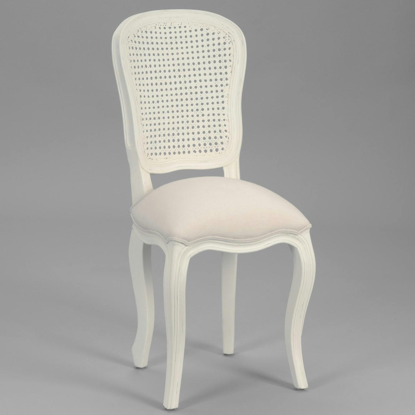Chaise baroque crème antique et bois MURANO L40xP50xH96 AMADEUS