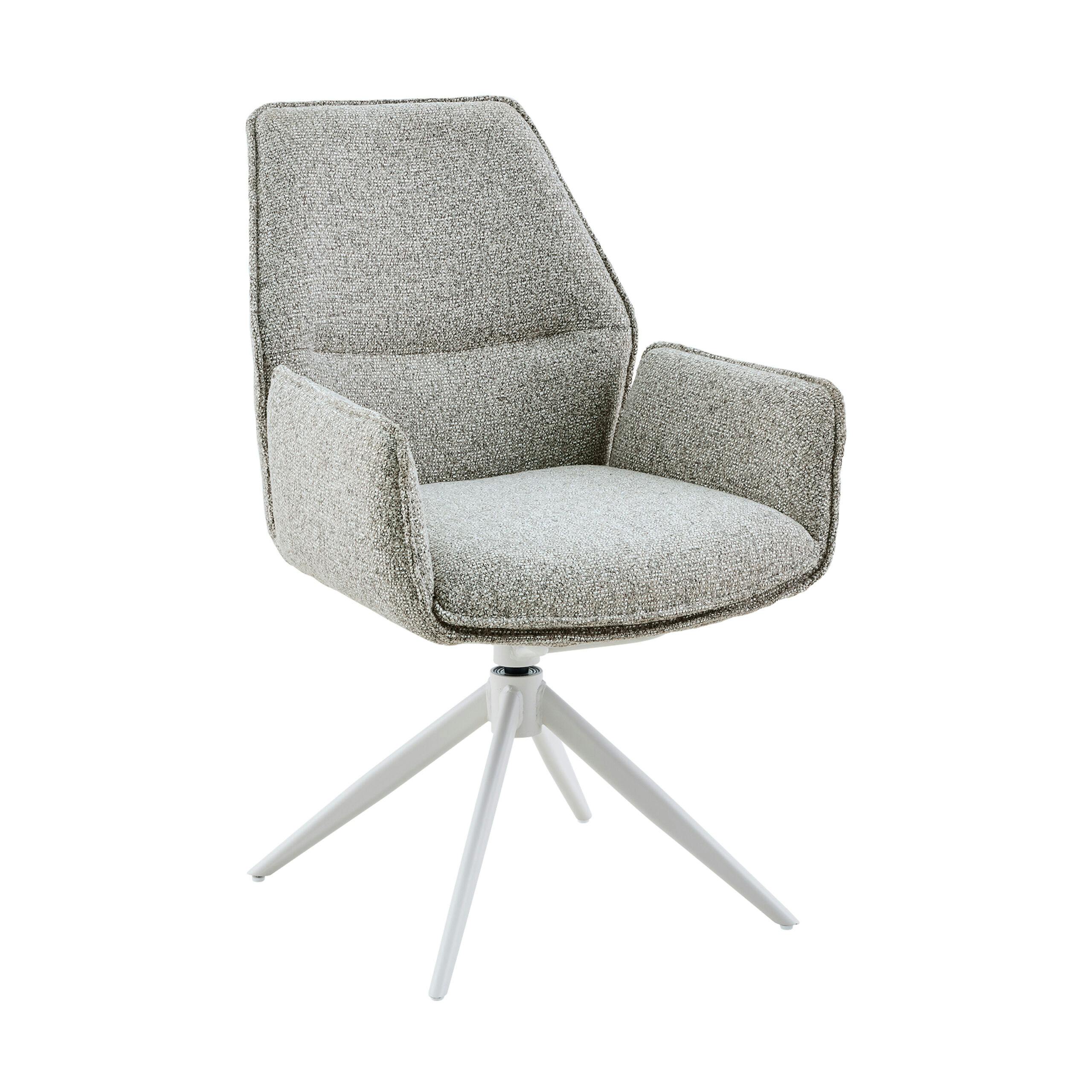 Chaise beige chiné pivotante à accoudoirs (lot de 2) CORTINA