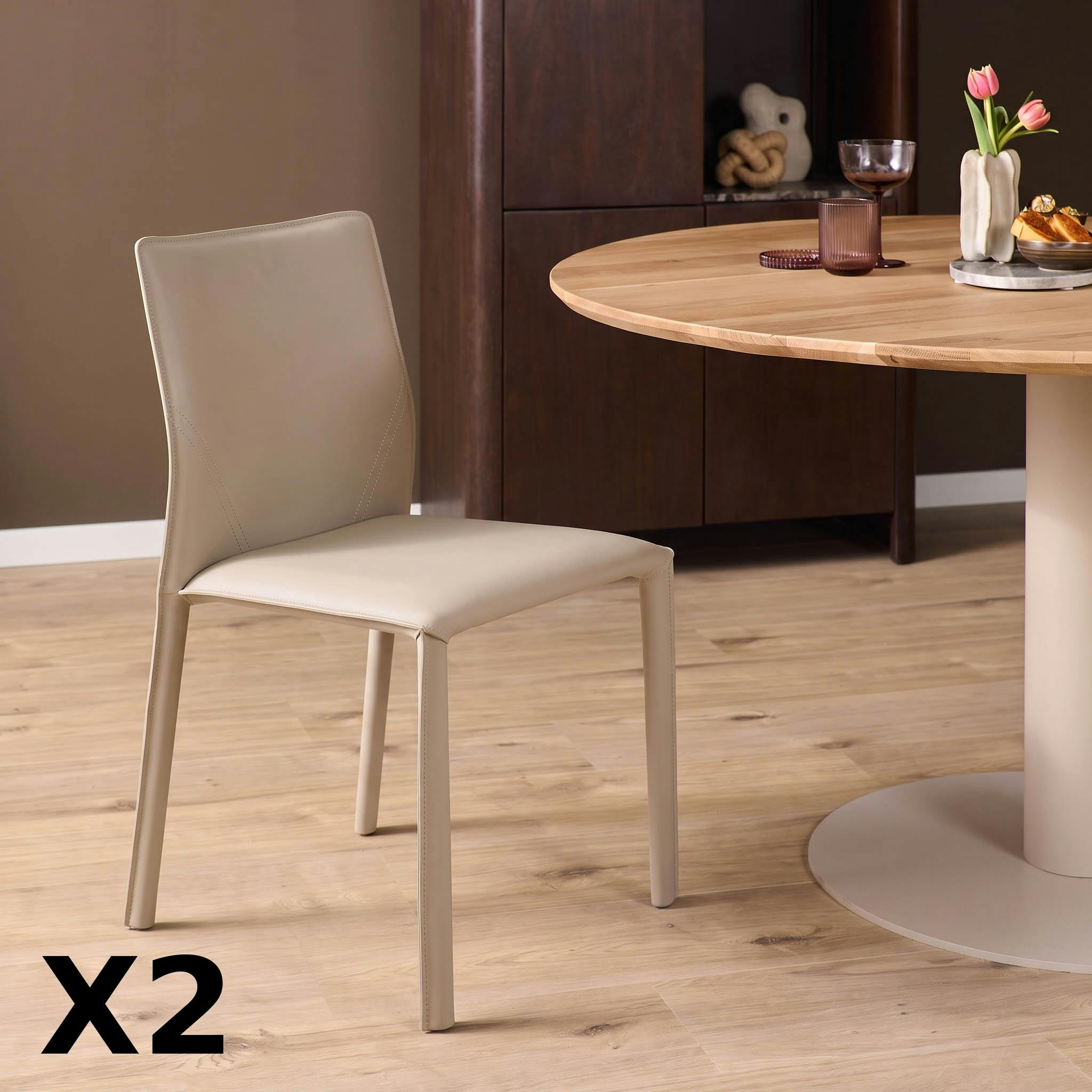 Chaise beige moderne en simili (x2) CORTINA