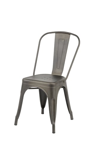 Chaise de style bistrot en metal gris
