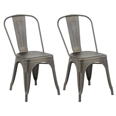  Chaise bistrot métal grisé RALF (lot 2)