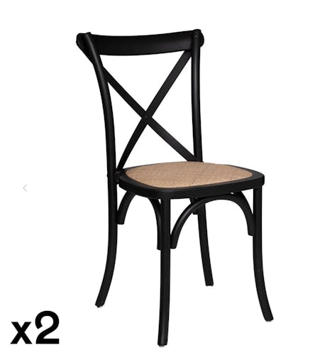 Chaise bistrot noire (lot de 2) LUZ