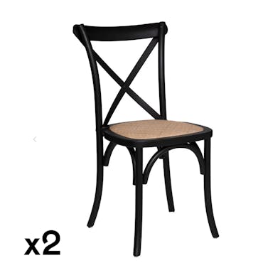  Chaise bistrot noire (lot de 2) LUZ