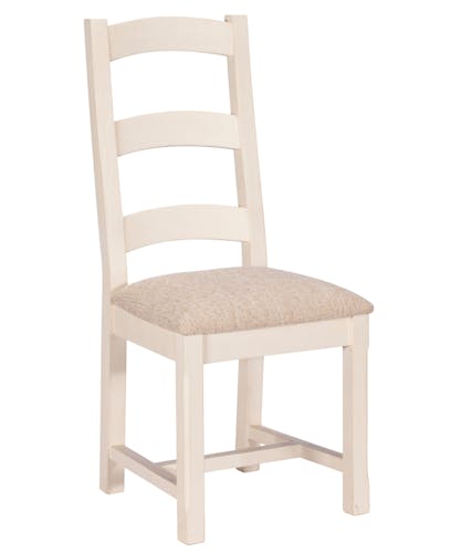 Chaise blanche bois recyclé assise rembourrée BRISTOL (lot de 2)