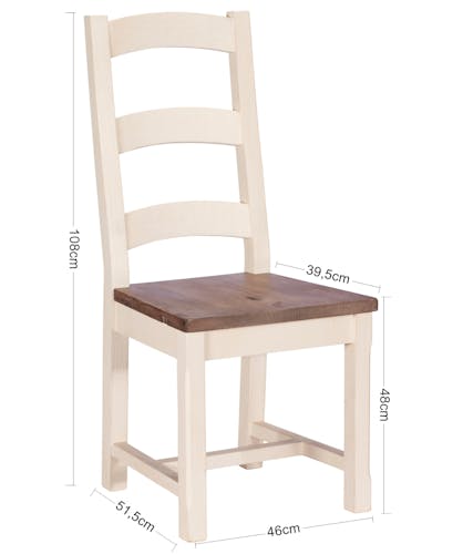 Chaise blanche bois recyclé BRISTOL