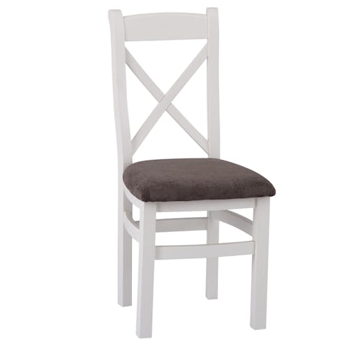 Chaise blanche en chêne avec dossier croisé (lot de 2) NAXOS
